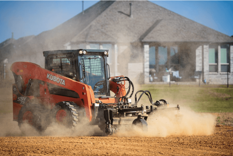 Skid steer on construction site