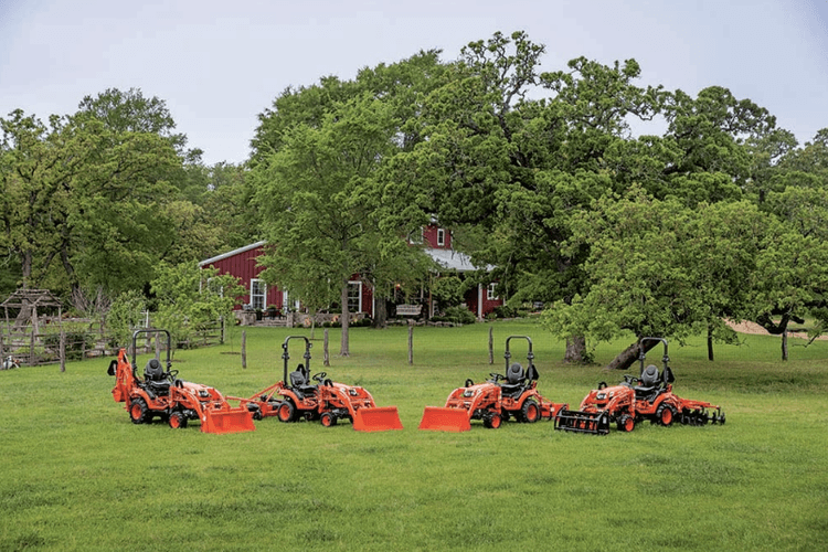 Lineup of tractors
